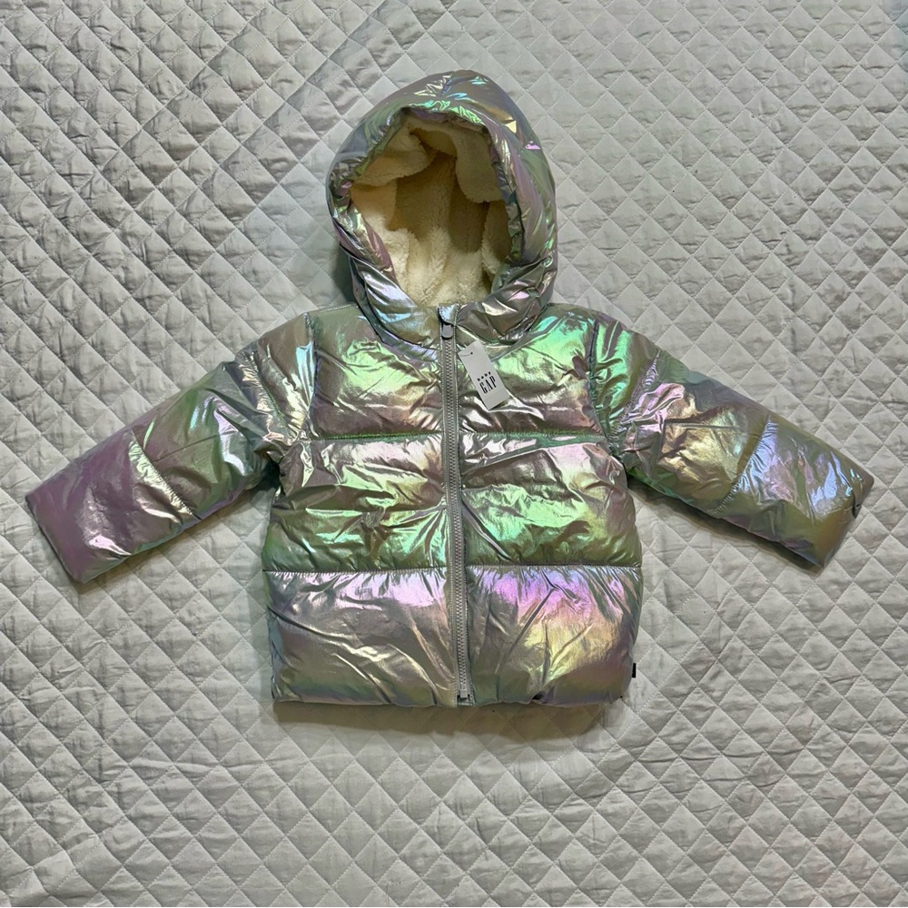GAP Iridescent Hooded Puffer Jacket